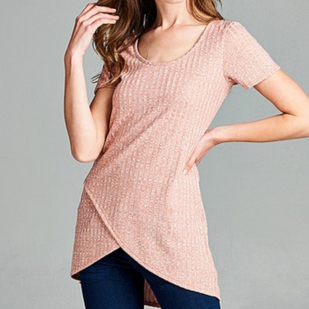 Dolce Bianca NWOT faux wrap tunic